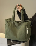 Tilda – Ribbed Tote Bag with Cord Detail