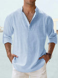 Joshua | Long Sleeve Cotton-Linen Shirt