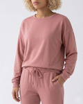 OLIVIA Dusty Pink Two-Piece Lounge Set - Crewneck & Drawstring Joggers