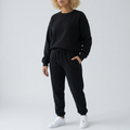 MIA Classic Black Sweatsuit Set - Crewneck & Cuffed Joggers