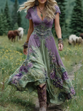 Isabella - Floral Printed Short Maxi Dress